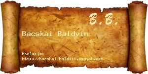 Bacskai Baldvin névjegykártya